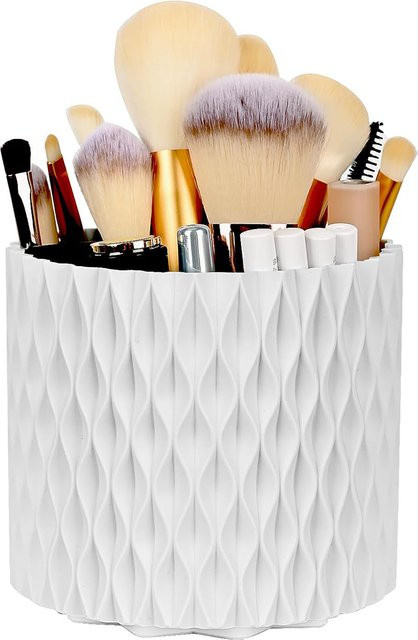 RUNTOIN 360 Grad drehbarer Make-up-Organizer und Kosmetik-Aufbewahrungsbox in Blau und Weiß - Bild 1