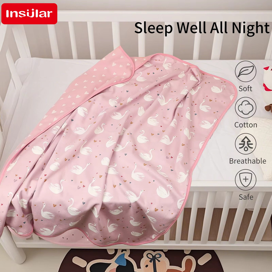 Babydecke aus 100% Baumwolle, 2-lagig, weiche und atmungsaktive Puckdecke für Neugeborene, B/H: 89 x 89 cm - Bild 2