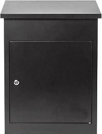 Wetterfeste Paketbox Phoenix PB0580 aus Stahl mit Diebstahlsicherung und Schlüsselschloss, Schwarz, B: 44 cm, T: 35 cm, H: 58 cm - Bild 1