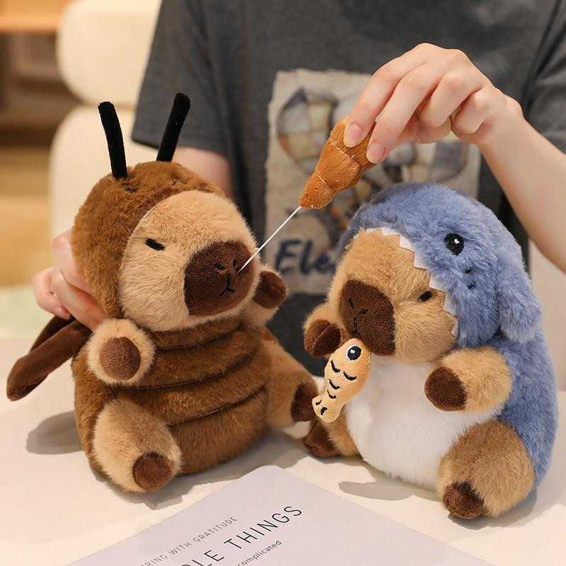GDzaccly Cartoon Capybara Plüschtier Nasen-Zieh-Linien-Puppe 20cm - Bild 1