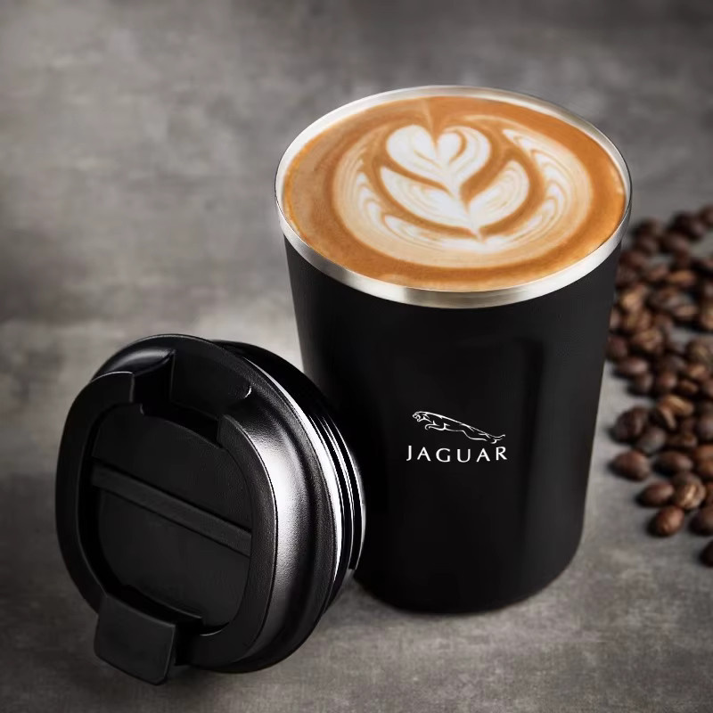 Jaguar Thermobecher für Auto Kaltgetränke und Kaffee in Schwarz oder Weiß - Bild 2