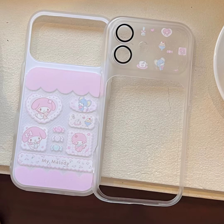 Sanrio Melody 2-in-1 Handyhülle für iPhone 17 16 15 14 Pro Max mit Kameraschutz und stoßfestem Bumper in Pink und Multicolour - Bild 4