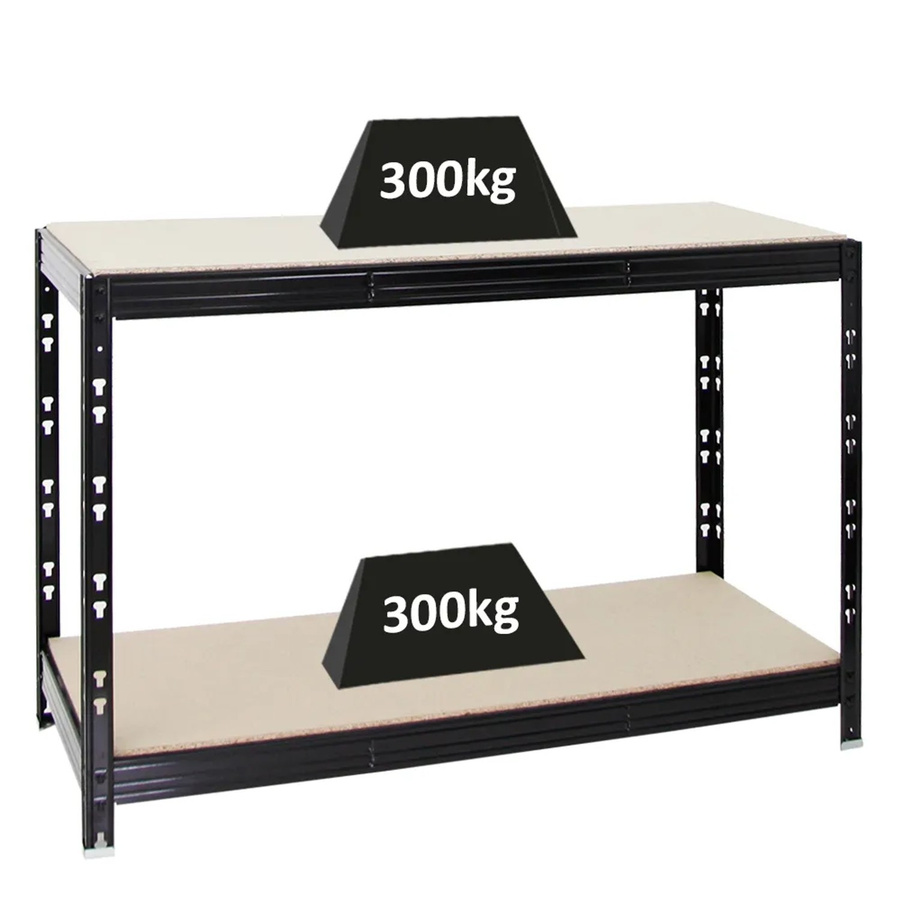 PROREGAL Werkbank Tiger in Schwarz mit einer Fachlast von 300 kg, H x B x T: 90 x 140 x 60 cm - Bild 2