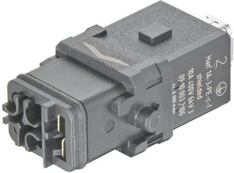 HARTING Stifteinsatz 09100033106, 3 Crimpen, Schwarz, Kunststoff - Bild 1