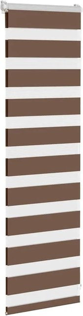 vidaXL Doppelrollo Day & Night Braun gestreift aus Polyester B: 40 cm, H: 100 cm - Bild 1