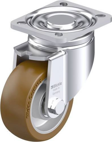 Blickle Stahlblech-Lenkrolle LH-ALB 101K-1 in Silber mit 100 mm Rad-Durchmesser und 400 kg Tragfähigkeit - Bild 1