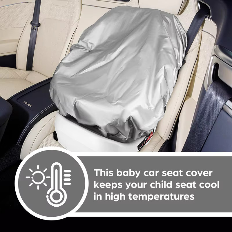 Silberner Baby Auto Sitz Sonnenschutz zur UV-Abdeckung und Wärmereduktion als universelles Reisezubehör - Bild 3