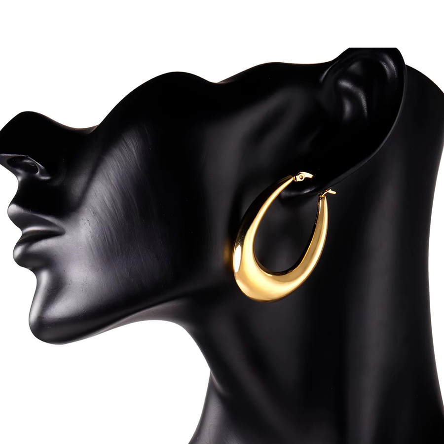 LUXUSTEEL Creolen Edelstahl, Gold, Damen - Bild 3