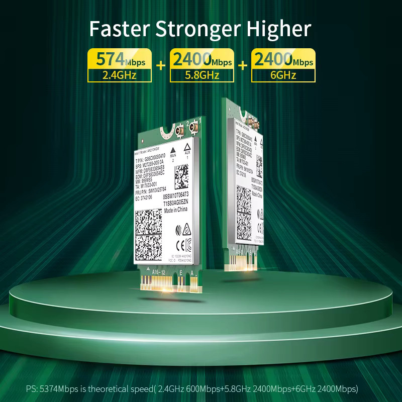 COMFAST AX210NGW WiFi 6E Netzwerkadapter mit Bluetooth 5.2, Tri-Band Mini-Wireless-Modul für Laptop, M.2 NGFF Anschluss - Bild 2