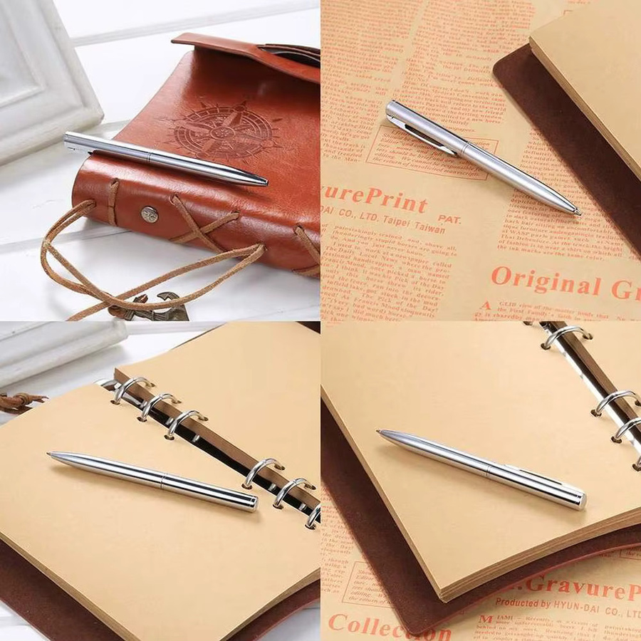 Hochwertiger Rollerball-Stift aus Metall in Silber mit 1,0 mm Spitze - Bild 4