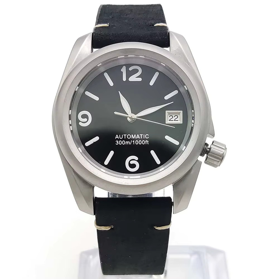Armbanduhr Automatik, Edelstahlgehäuse, 40 mm, Leder, Herren - Bild 2