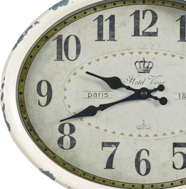 Heine Home Wanduhr Analog mit Quarzwerk in Creme aus Metall - Bild 1