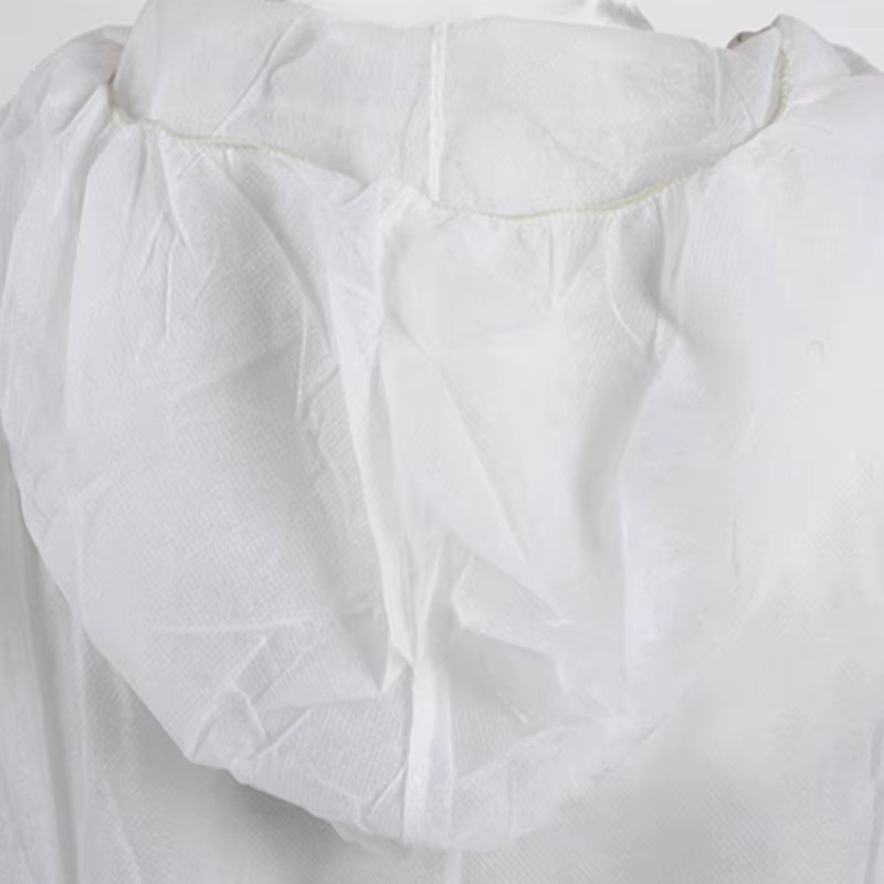 Einweg-Hygiene-Schutzanzug in Weiß, atmungsaktiver Arbeitsanzug als Staubschutz und Sicherheitskleidung, Größe M - Bild 2