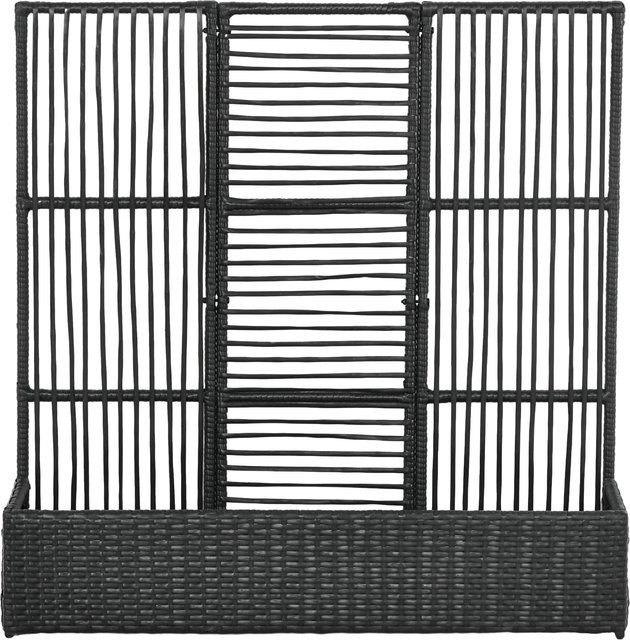 Outsunny Polyrattan Hochbeet mit Rankgitter und Blumenkasten in Schwarz, B/T/H: 103 x 103 x 29 cm - Bild 1