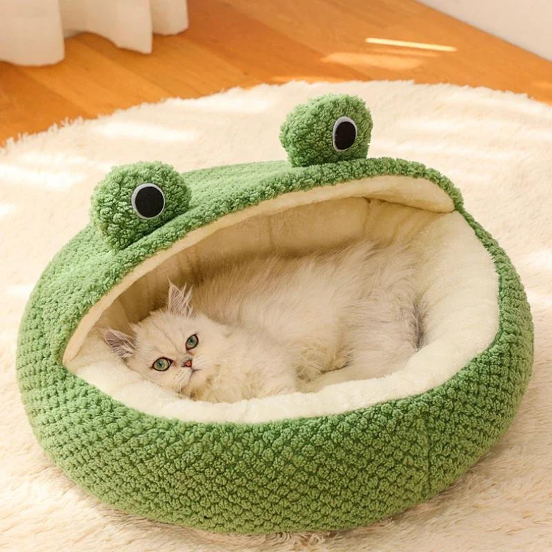 Haustierbett in Froschform aus Plüsch für Katzen und Hunde, Farbe: Grün, Durchmesser: 50 cm - Bild 2