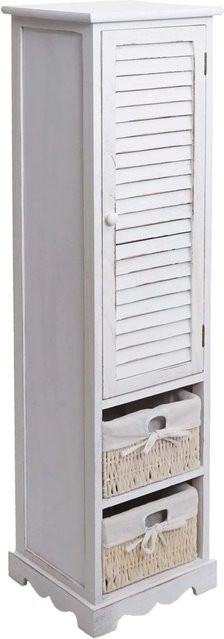 Badezimmerkommode MCW-H20 aus Massivholz in Shabby Weiß, B/T/H: 120 x 27 x 29 cm - Bild 2