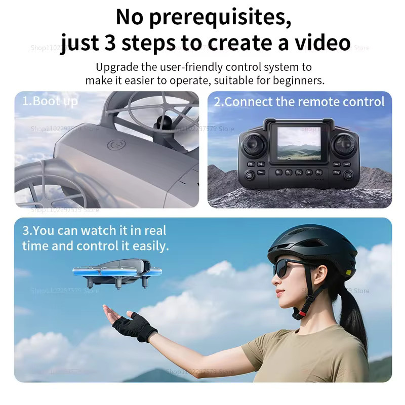 E69 Mini RC Drohne mit 8K HD Kamera, LED und 5G FPV WiFi Fernsteuerung, Quadcopter mit Hindernisvermeidung für Kinder und Erwachsene - Bild 5