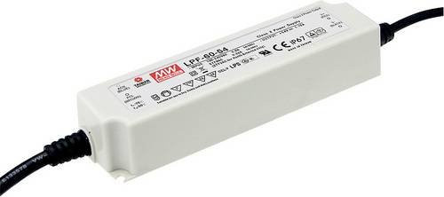 Mean Well LPF-60-15 LED-Treiber, weißer LED-Trafo mit 60W und 4A, Konstantspannung 9 - 15 V/DC, nicht dimmbar, IP67 Schutzklasse - Bild 1