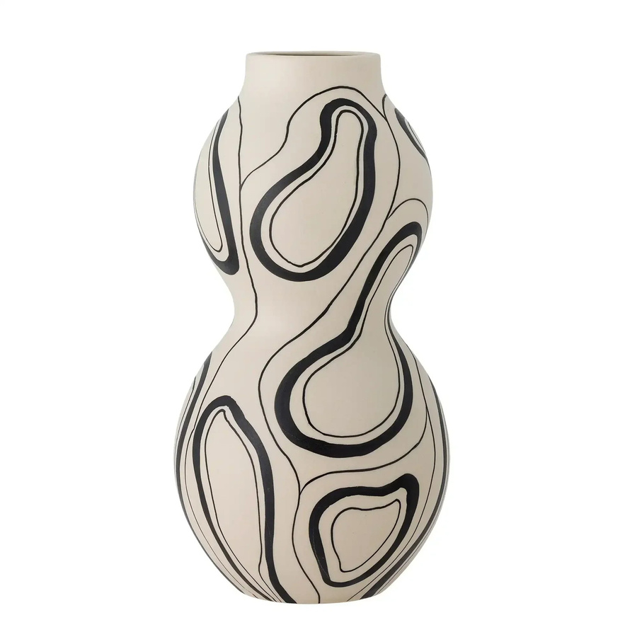 Bloomingville Keramikvase Nicola Schwarz mit organischem Muster, Höhe: 34 cm - Bild 1