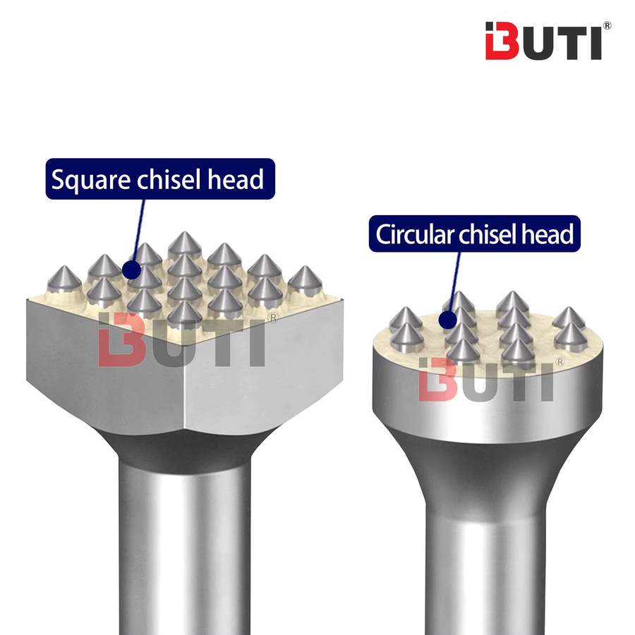 BUTI Lackkopfbohrer Blumenhammer mit Litschi-Oberfläche in Silber für Zement auf Betonwänden - Bild 2