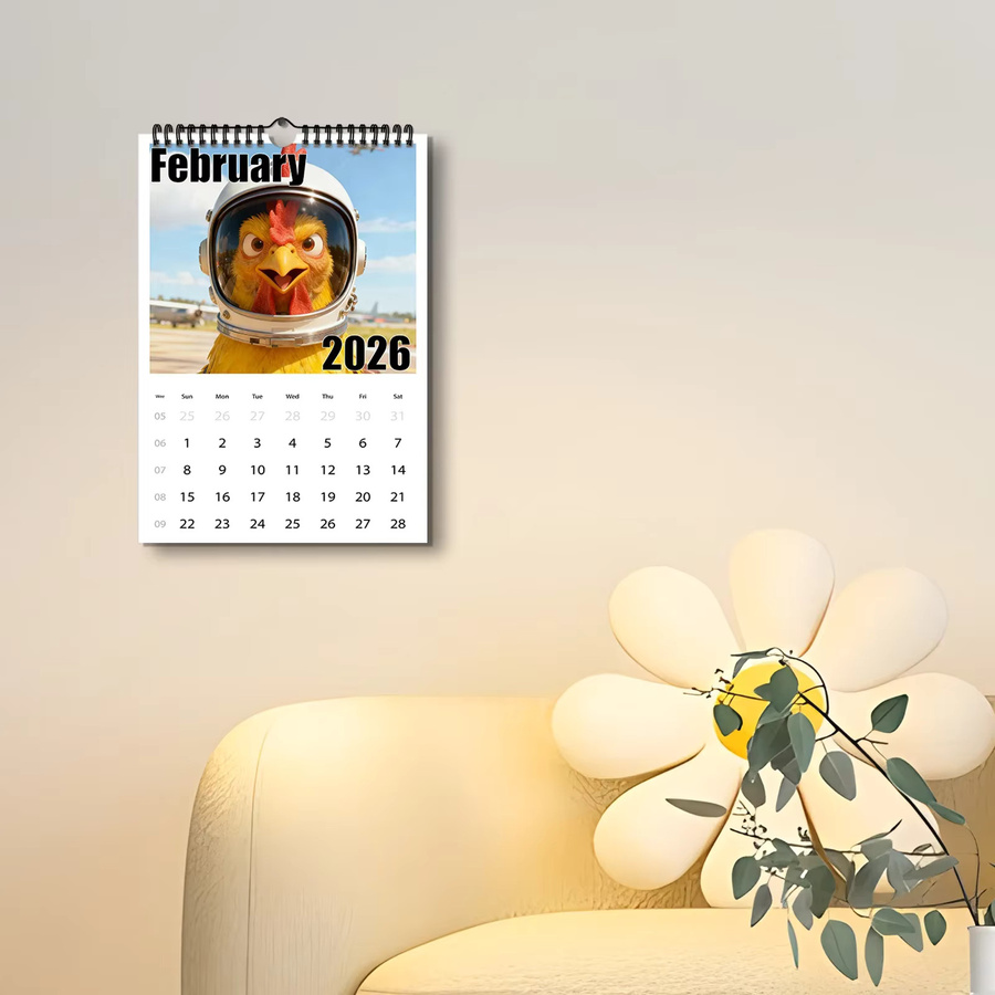 Wandkalender 2026 mit kreativem Hahnmotiv in Multicolor - Bild 4