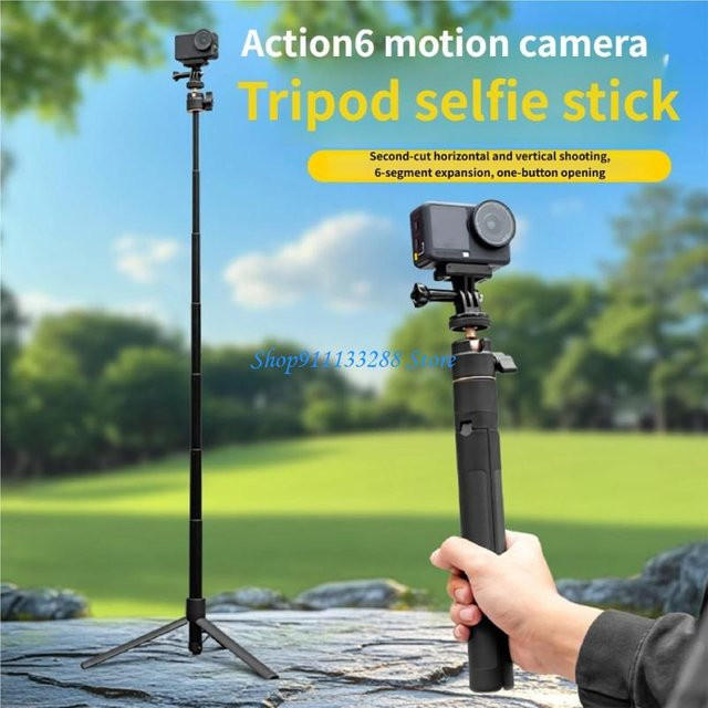 G88D Kamera-Stativ und Selfie-Stick in Schwarz für Action-Kameras, Landschaftsaufnahmen und Vlogging - Bild 1