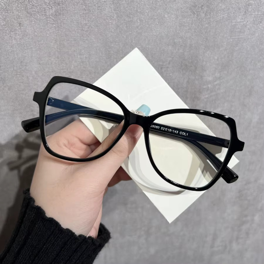 RELEN Korrektionsbrille Damen, Schmetterlingsform, Vollrand, Kunststoff, schwarz - Bild 1