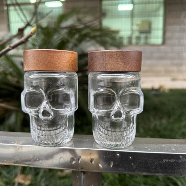 Huge Mai Luftdichte Totenkopf-Glasdose aus transparentem Glas für Gewürze und Aufbewahrung - Bild 1