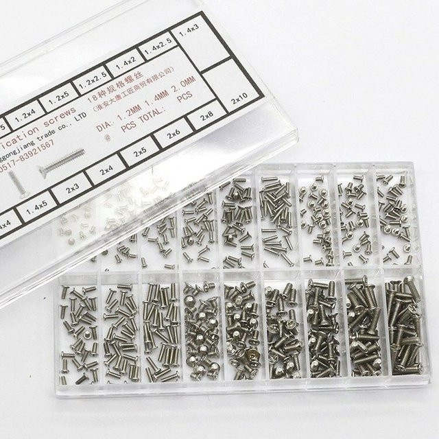 Uhrenschrauben Edelstahl, Silber, 1,2 mm, 1,4 mm, 2,0 mm, Unisex - Bild 1