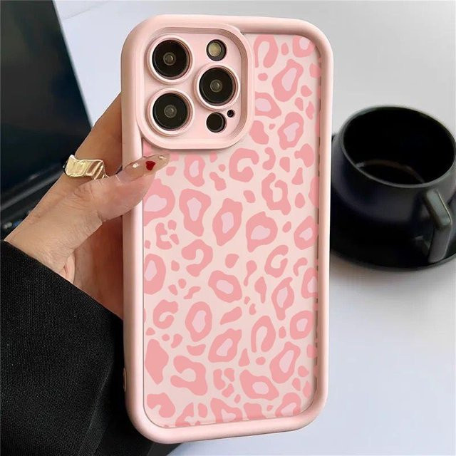 Stoßfeste TPU Handyhülle mit Leopardenmuster für iPhone 11 bis iPhone 16 Pro Max von Yiran Bag in Braun - Bild 1