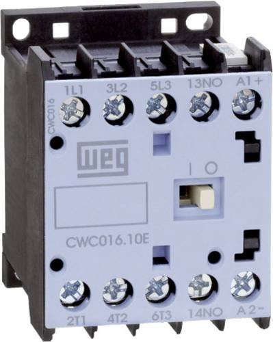 WEG Schütz CWC07-10-30D24 mit 3 Schließern, 3kW, 230 V/AC, 7A und Hilfskontakt in Grau - Bild 1