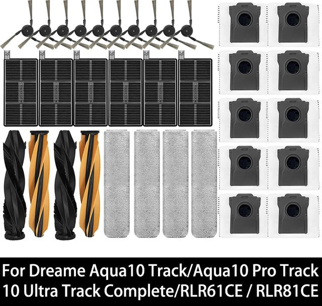 Dreame Aqua10 Track Aqua 10 Pro Track 10 Ultra Track Complete Zubehörset mit Bürsten Filtern Mopps und Beuteln in Multicolour - Bild 1