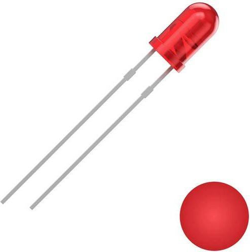 Quadrios 2111O155 LED Rot Rund 3mm 700 mcd 30° 20mA 2V bedrahtet - Bild 1
