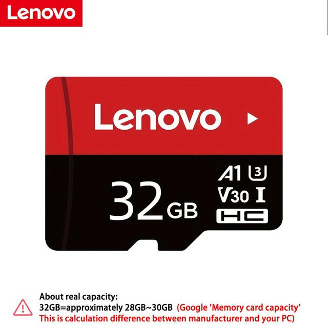Lenovo Micro SDXC Speicherkarte Klasse 10 A1 V30 High Speed 32 GB in Rot - Bild 1