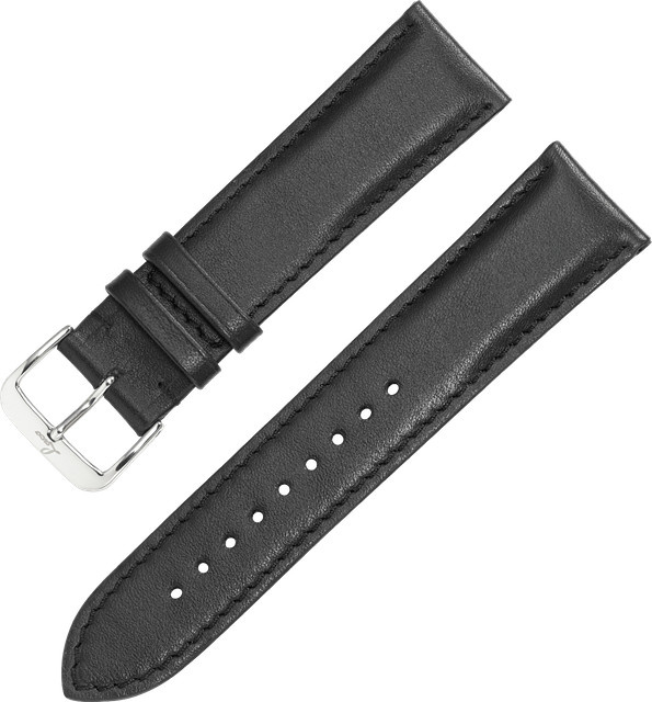 Uhrenarmband Leder, schwarz - Bild 1