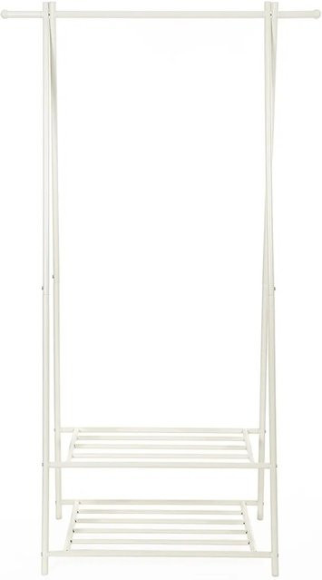 Songmics Kleiderständer aus Eisen mit 2 Ablagen in Weiß, B/T/H: 40 x 20 x 155 cm - Bild 1