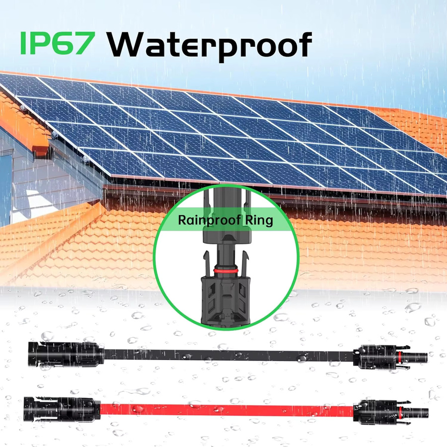 JMUYTOP 12AWG Solarpanel-Verlängerungskabel mit Fensterdurchführung und Flachkabel für Zendure, Ecoflow und Anker Balkonkraftwerke - Bild 4