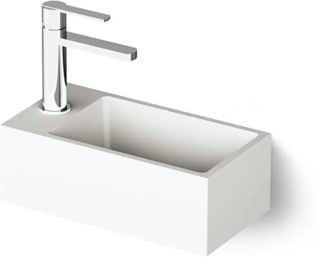 PAA Waschbecken aus Mineralwerkstoff in Weiß Matt, B/T/H: 210 x 40 x 14 cm - Bild 1