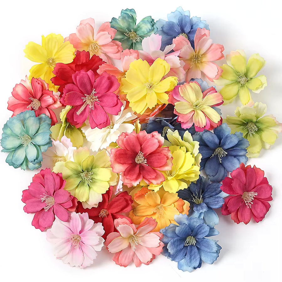 30 oder 50 Stück Künstliche Gänseblümchen aus Seide in Multicolor von smr für DIY Dekorationen, Hochzeiten und Geschenke-Boxen - Bild 2