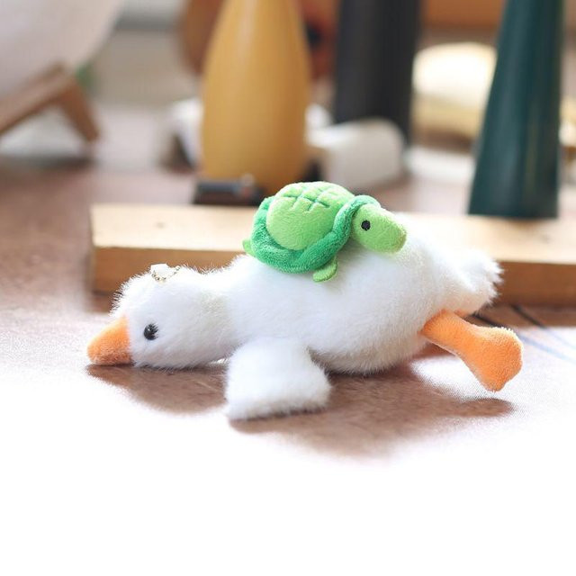 Plüsch Schlüsselanhänger Enten, Grau, Unisex - Bild 1