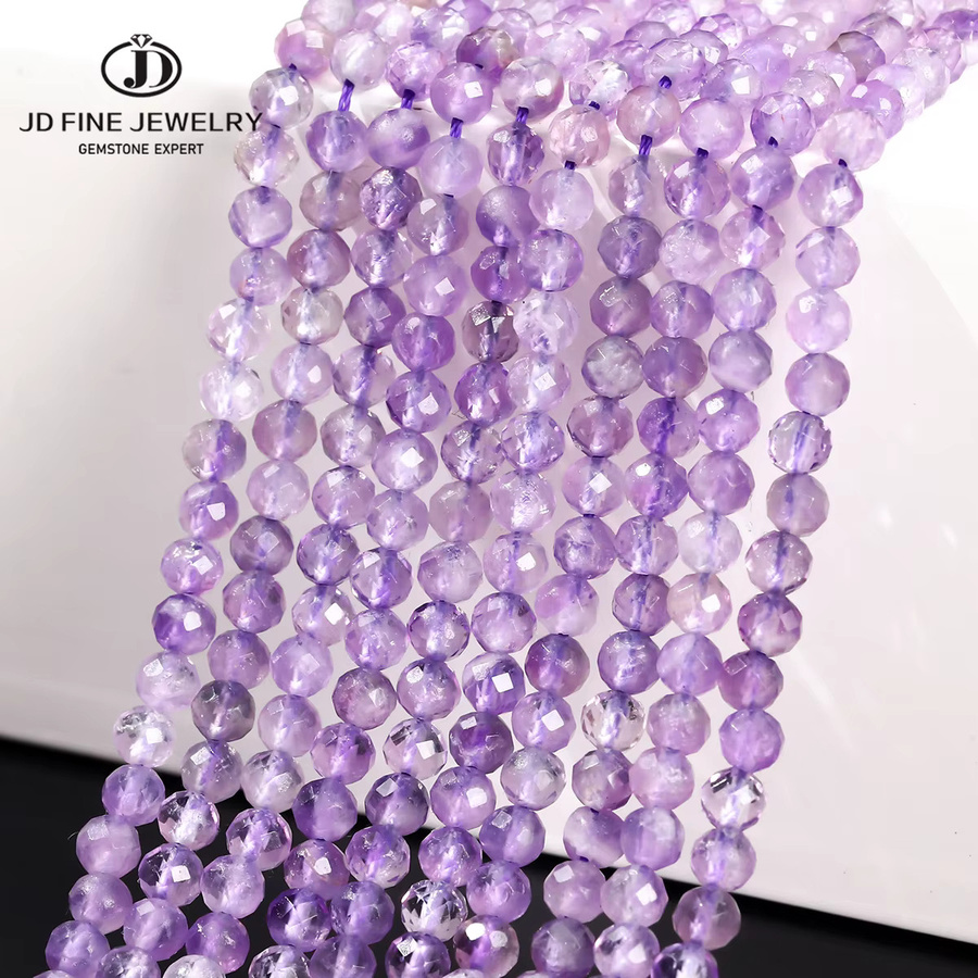 Amethyst Perlen, facettiert, 2-4 mm, Unisex - Bild 2