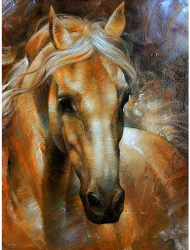FIYO Diamond Painting DIY 5D Pferd in Braun als Stickerei Set mit Tierprint, B/H: 20 x 30 cm - Bild 1