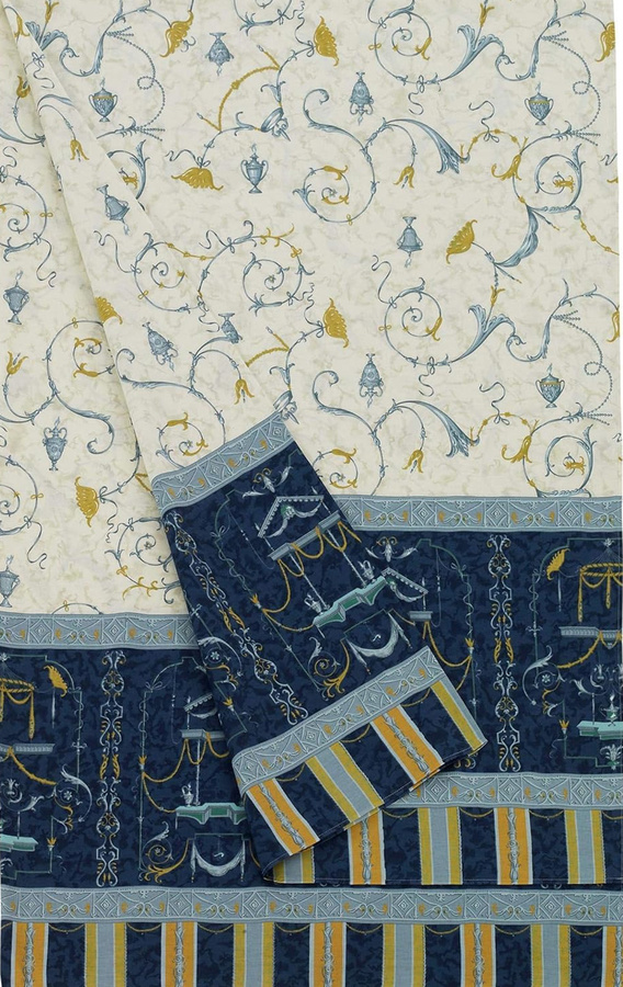 Bassetti Granfoulard OPLONTIS Kopfkissenbezug aus Baumwolle, Blau, Ornament-Design - Bild 1