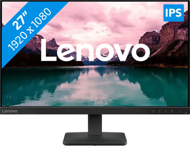 Lenovo L27-4e Monitor, Schwarz, 27 Zoll, Full HD, IPS, 100 Hz, HDMI - Bild 1
