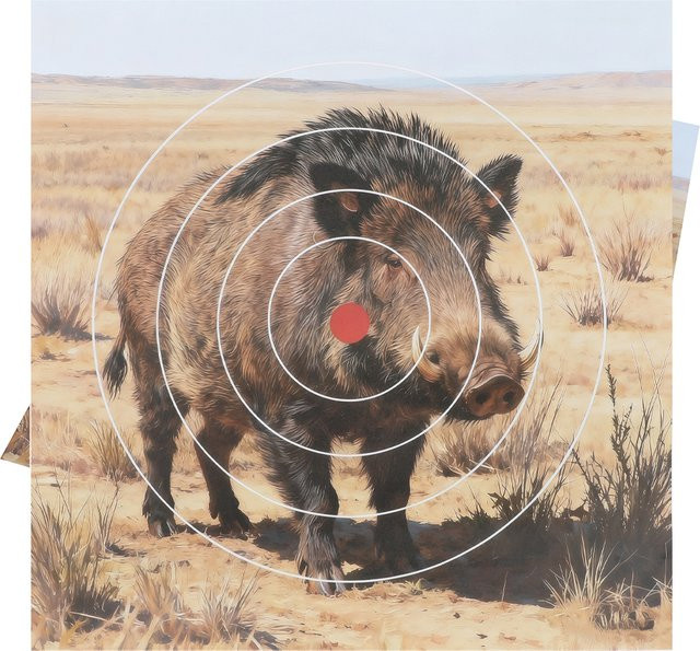 Zielscheibenpapier mit Wildtiermuster für Bogenschießen und Jagd, Multicolor, B/H: 40 x 40 cm, 10 Stück - Bild 1