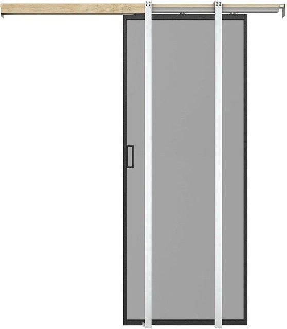 Vente-unique Schiebetür Linci aus Glas in Schwarz, Breite: 83 cm - Bild 1