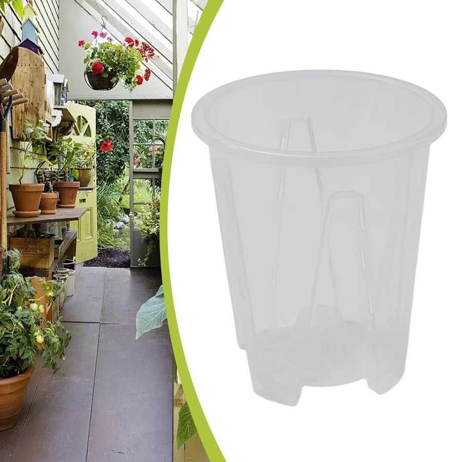 Vibratite Transparenter Kunststoff Orchideen Topf mit Löchern für Sukkulenten und Zimmerpflanzen, Durchmesser: 10 cm - Bild 3