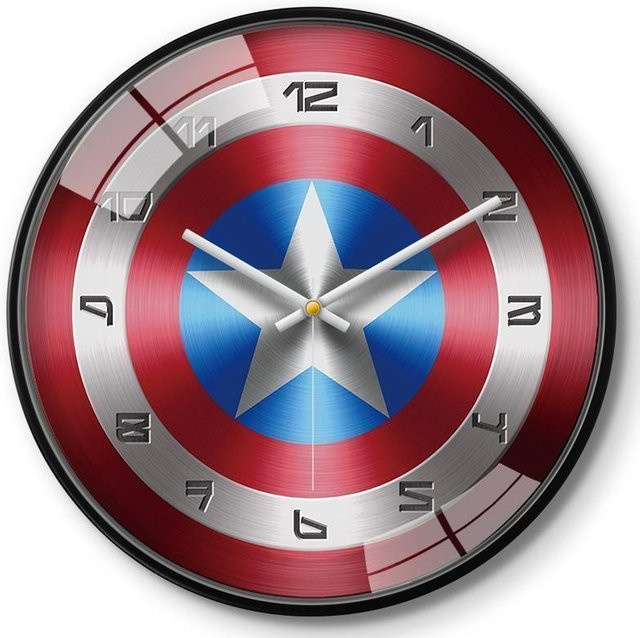 DewBloom Marvel Wanduhr mit Captain America, Iron Man und Spider-Man Motiv für das Kinderzimmer, rund, Mehrfarbig, Durchmesser: 30,48 cm - Bild 1