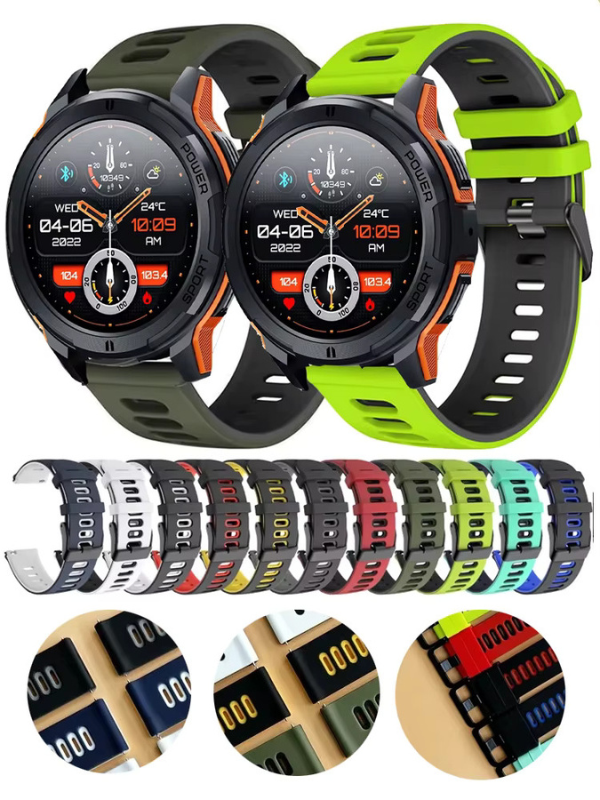 Uhrenarmband Silikon, zweifarbig, 22 mm, Unisex - Bild 5