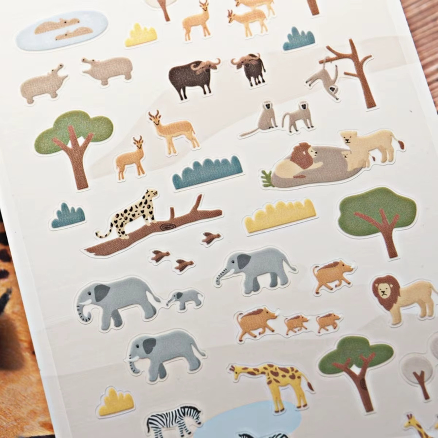 Suatelier Land Tiere PVC Aufkleber für Scrapbooking und Journaling, Mehrfarbig - Bild 3